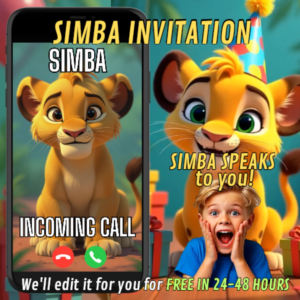 the king lion simba birthday invitation
