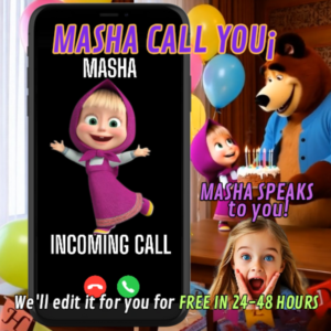 masha and the bear birthday invitation