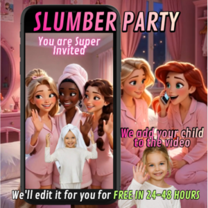 princess slumber party invitation