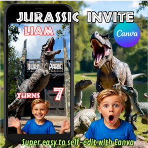 jurassic park dinosaur birthday invitation