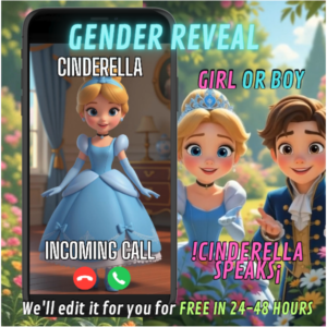 cinderella gender reveal invitation