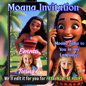 Moana birthday invitation
