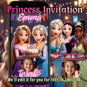 Princesses birthday invitation