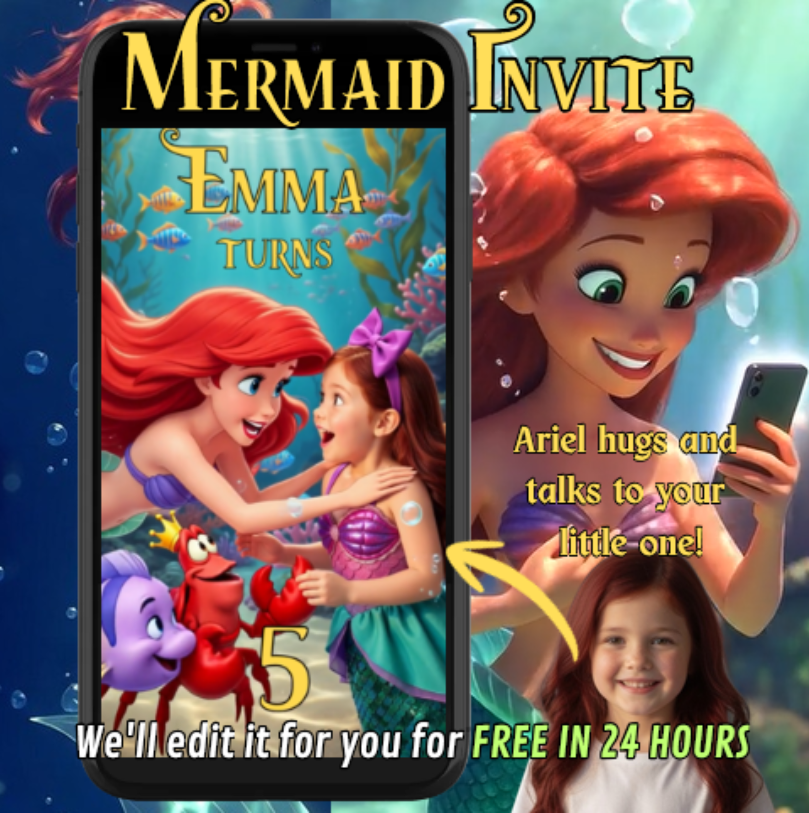 Mermaid birthday invitation