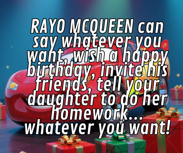 Rayo Mcqueen Cars birthday invitation