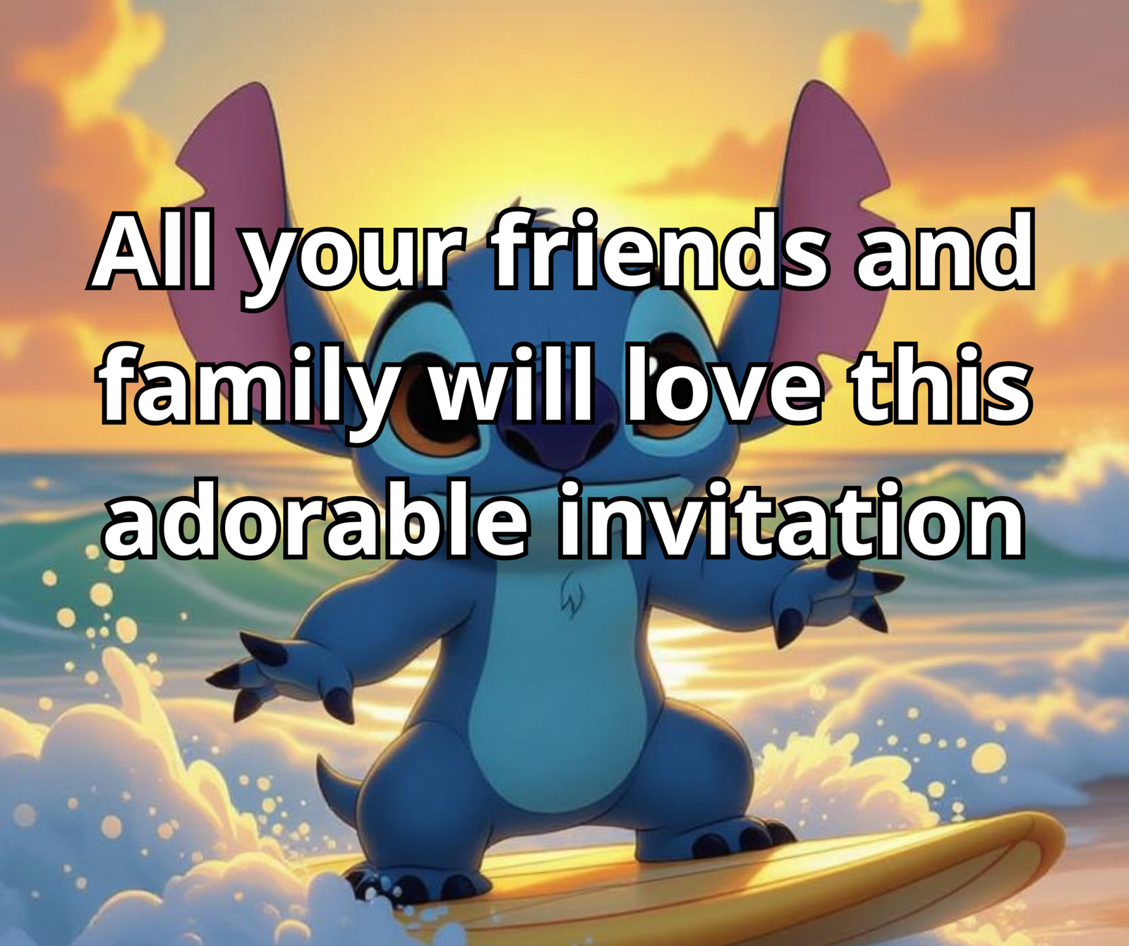 stitch gender reveal invitation