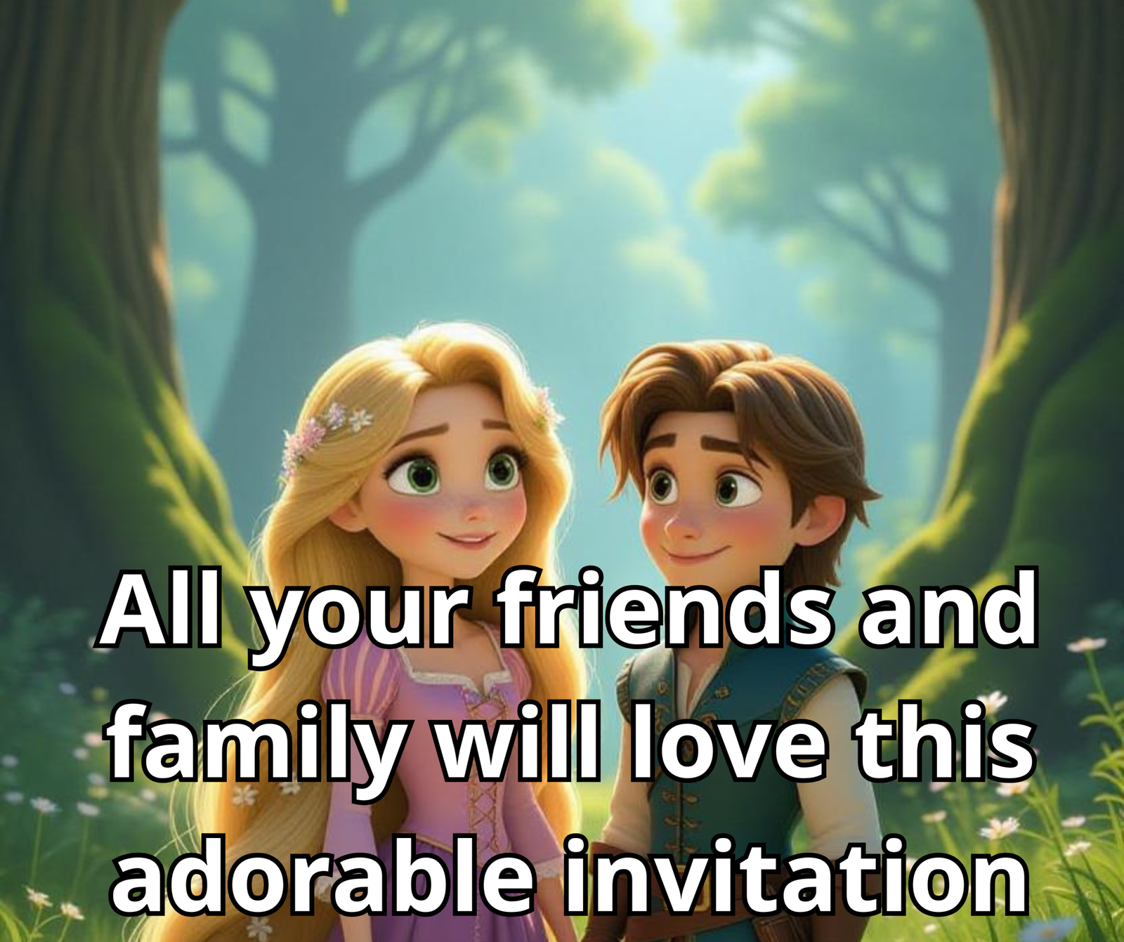 rapunzel gender reveal invitation