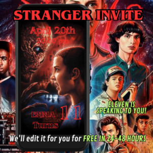 Stranger things birthday invitation